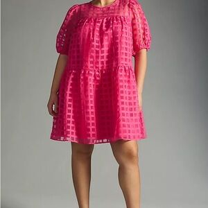 English Factory Puff Sleeve Mini Dress